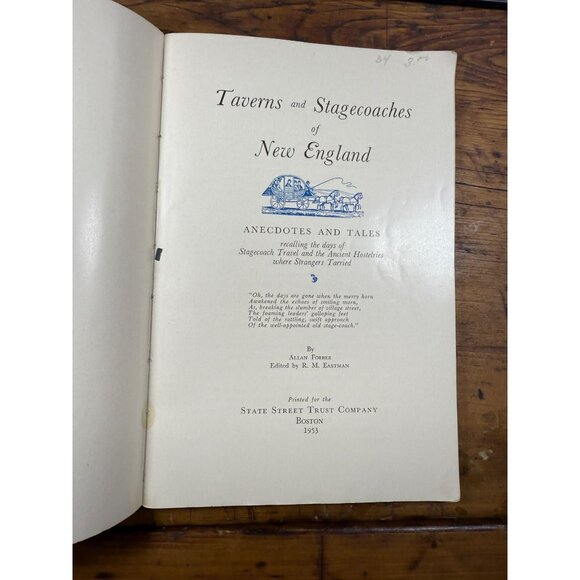Taverns And Stagecoaches Of New England Paperback 1953 By Allan Forbes - Picture 3 of 3